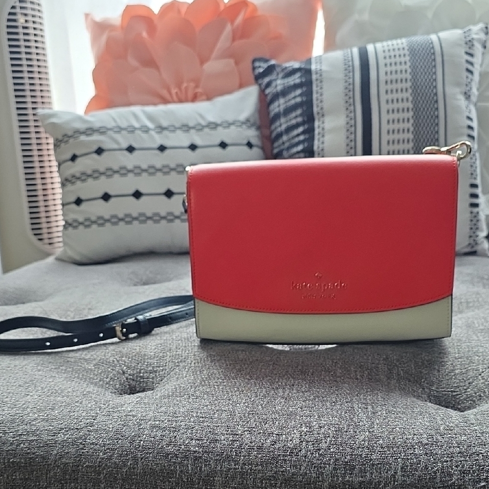 Kate Spade Vibrant Red and Cream Crossbody Bag
